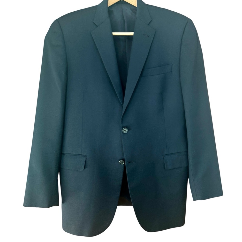 Vintage Burberry London Dark Blue Wool Blazer | Unisex Classic Jacket | USA Made